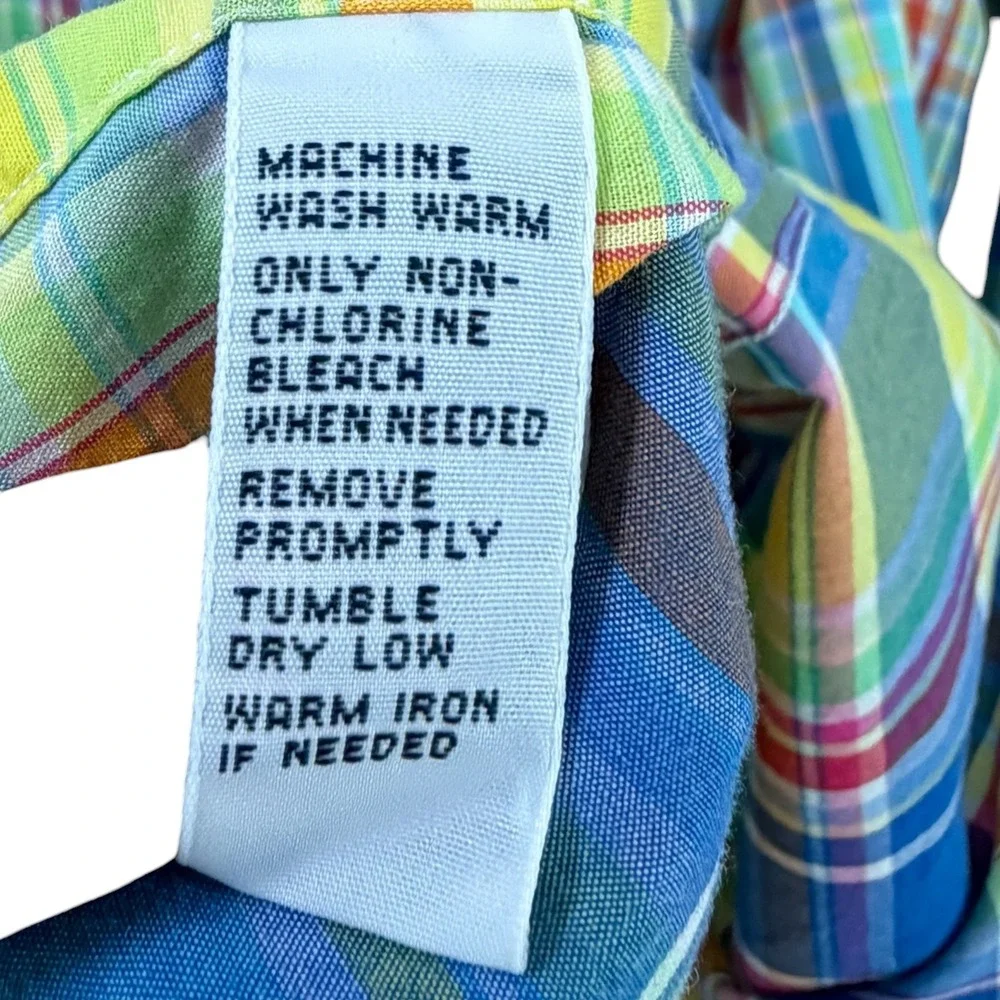 Ralph Lauren Mens Classic Fit Multicolor‎ Plaid Cotton Button Down Shirt Small